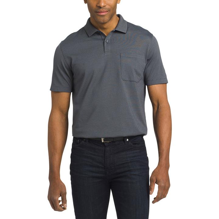 Van Heusen Short Sleeve Stripe Knit Polo Shirt
