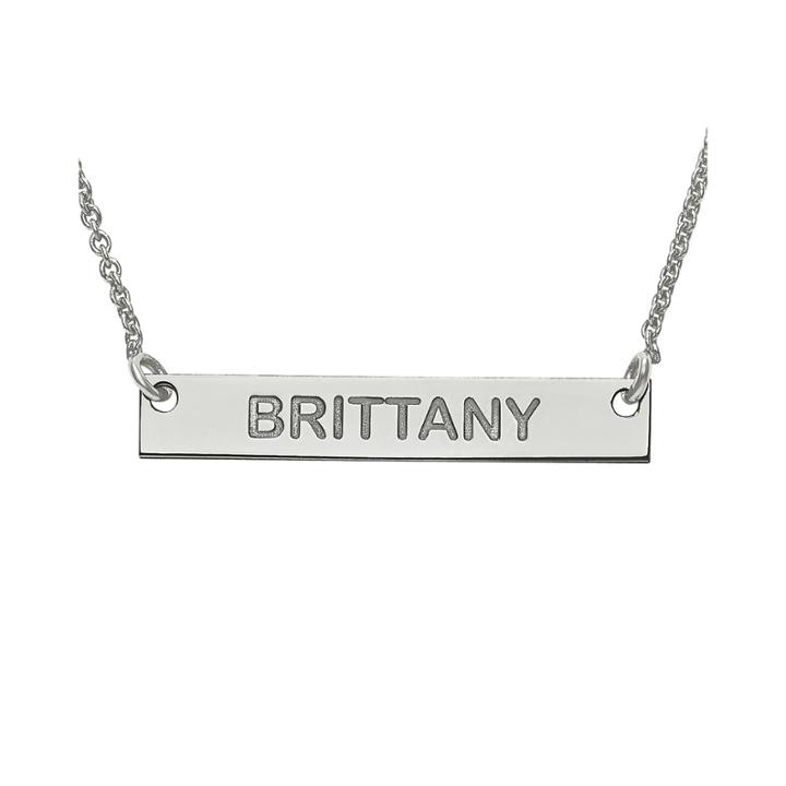 Personalized 4x26mm Block Name Bar Necklace