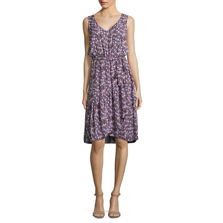 A.n.a Sleeveless Floral Fit & Flare Dress