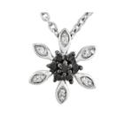 1/10 Ct. T.w. White And Color-enhanced Black Diamond Sterling Silver Snowflake Pendant Necklace