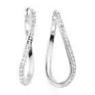 Diamond Fascination&trade; 14k Gold Oval Wave Hoop Earrings