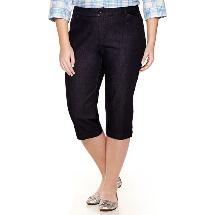St. John's Bay Secretly Slender Twill Cropped Pants - Plus (19)