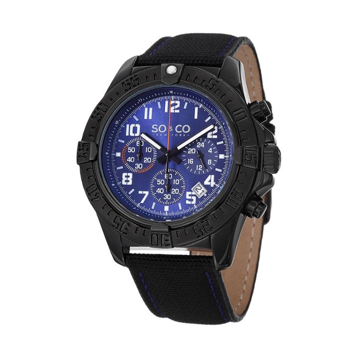 So & Co Mens Black Strap Watch-jp15155