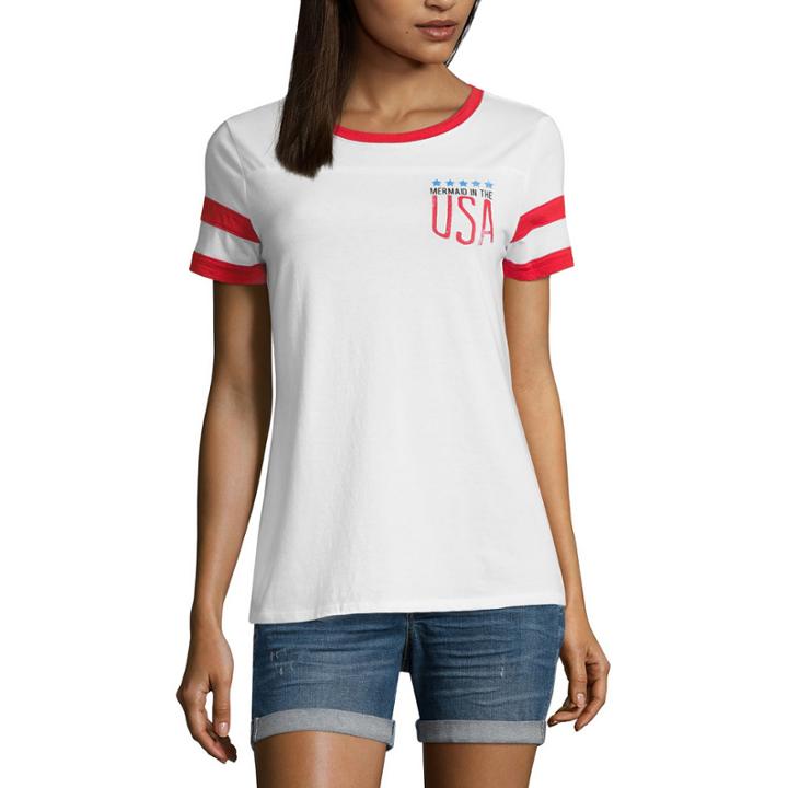 Arizona Mermaid In The Usa Graphic T-shirt- Juniors