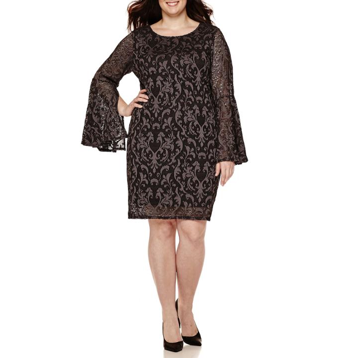 Tiana B. Bell-sleeve Lace Sheath Dress - Plus