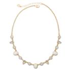 Monet Gold-tone And White Collar Necklace