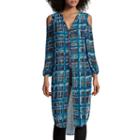 I 'heart' Ronson 3/4-sleeve Plaid Button-front Duster Shirt