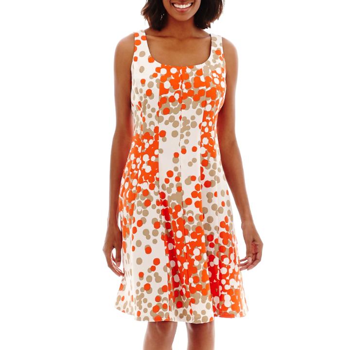 Ronni Nicole Sleeveless Dot Print Fit-and-flare Dress