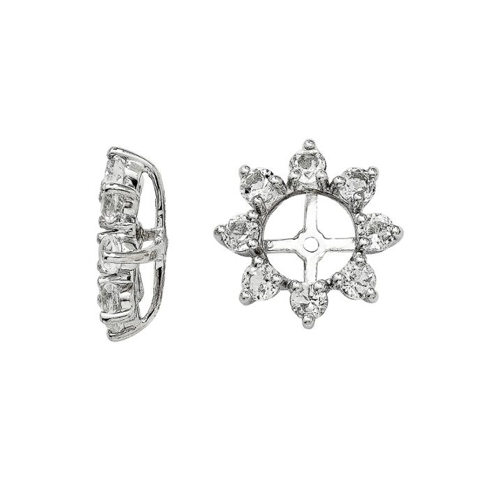 Genuine White Topaz Sterling Silver Earring Jackets