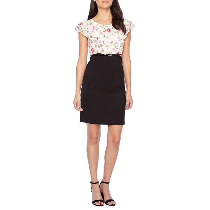 Alyx Short Sleeve Floral Sheath Dress