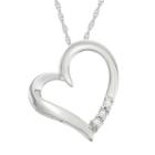 Womens 1/3 Ct. T.w. Genuine White Diamond Heart Pendant Necklace