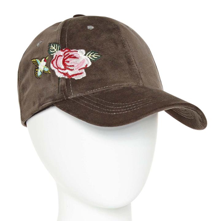 Mixit Floral Velvet Embroidered Baseball Cap