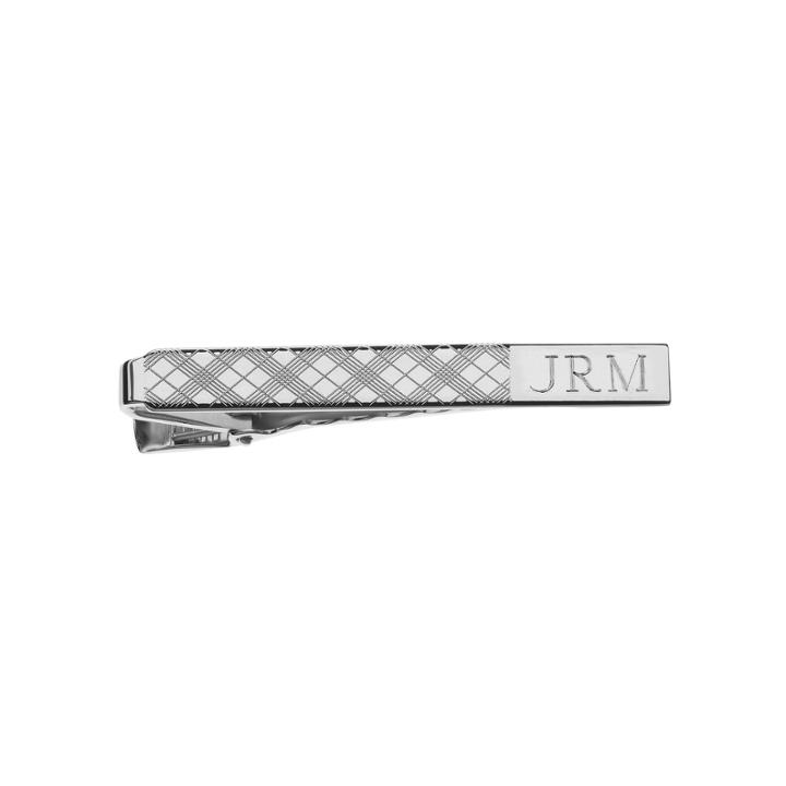 Personalized Plaid Pattern Tie Bar