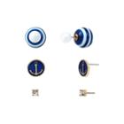 Bleu 3-pr. Blue Silver-tone Nautical Earring Set