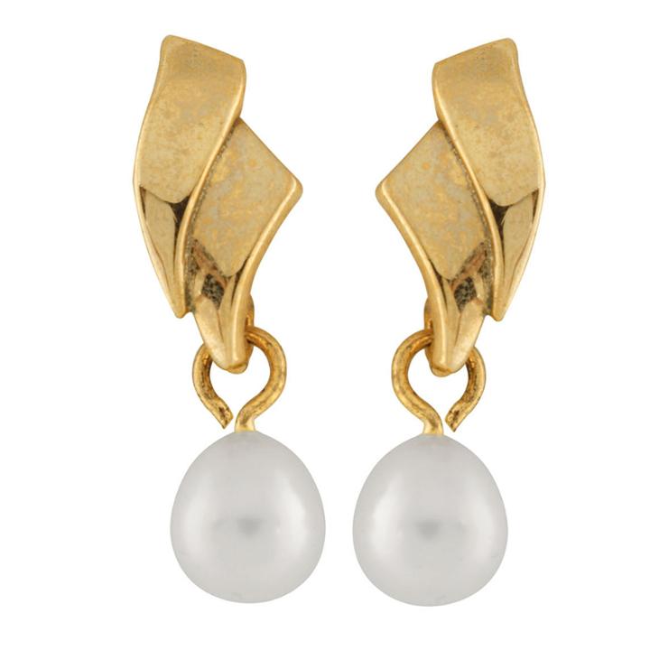 Pearl 14k Gold Drop Earrings