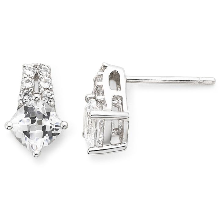 Lab-created White Sapphire Sterling Silver Earrings