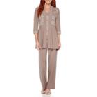 R & M Richards 3/4 Sleeve Lace Jacket Pant Suit Set