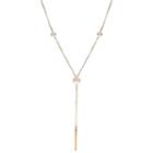 Womens White Cultured Freshwater Pearls Y Necklace