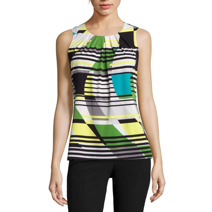 Worthington Pleated Neck Tank Top