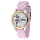 Disney Minnie Mouse Womens Pink Strap Watch-wds000259