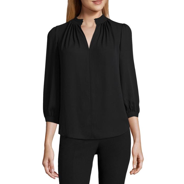 Worthington 3/4 Sleeve Woven Blouse-talls
