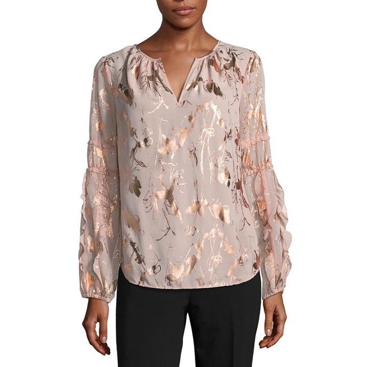 Worthington Ruffle Sleeve Blouse - Tall
