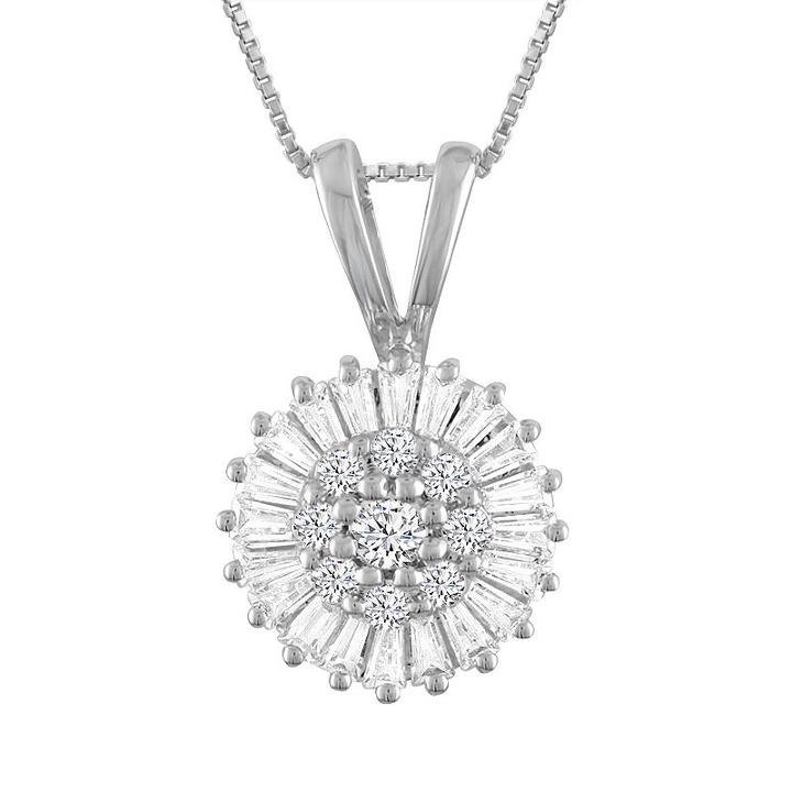 Womens 1/4 Ct. T.w. Genuine Diamond 10k Gold Pendant Necklace