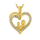 1/10 Ct. T.w. Diamond 14k Yellow Gold Over Silver Heart Pendant Necklace
