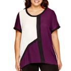 Worthington Short-sleeve Colorblock High-low T-shirt - Plus