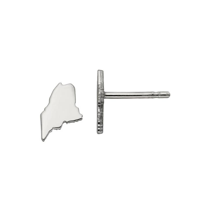Personalized Sterling Silver Maine Stud Earrings