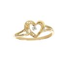 Diamond-accent 10k Yellow Gold Heart Promise Ring