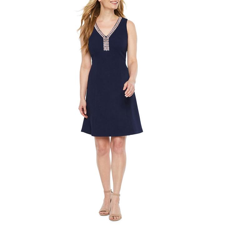 Ronni Nicole Sleeveless Beaded A-line Dress-petite