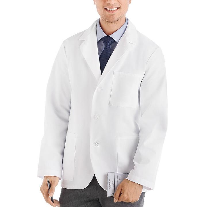 White Swan Meta Mens Long Sleeve Lab Coat-tall