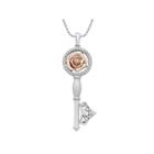 Enchanted By Disney Womens 1/6 Ct. T.w. White Diamond Sterling Silver Pendant Necklace