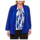 Alfred Dunner High Roller Geo Layered Sweater-plus