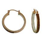 Chocolate Crystal Inside-out Hoop Earrings