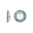 Diamond Accent And Irradiated Swiss Blue Topaz Sterling Silver Earring Jackets