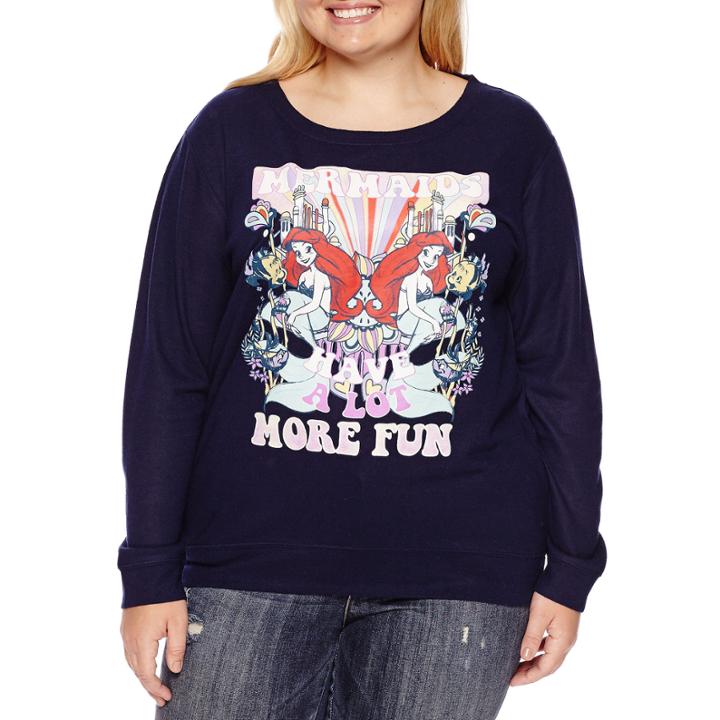 The Little Mermaid Brushed Fleece Sweatshirt- Juniors Plus