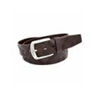 Stacy Adams Brush Nickel Buckle Single Leather Pattern Belt