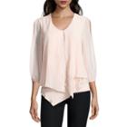 By & By Long Sleeve Crepe Blouse-juniors