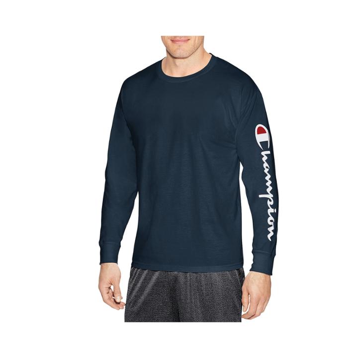 Champion Graphic Jersey Long Sleeve Crew Neck T-shirt-athletic