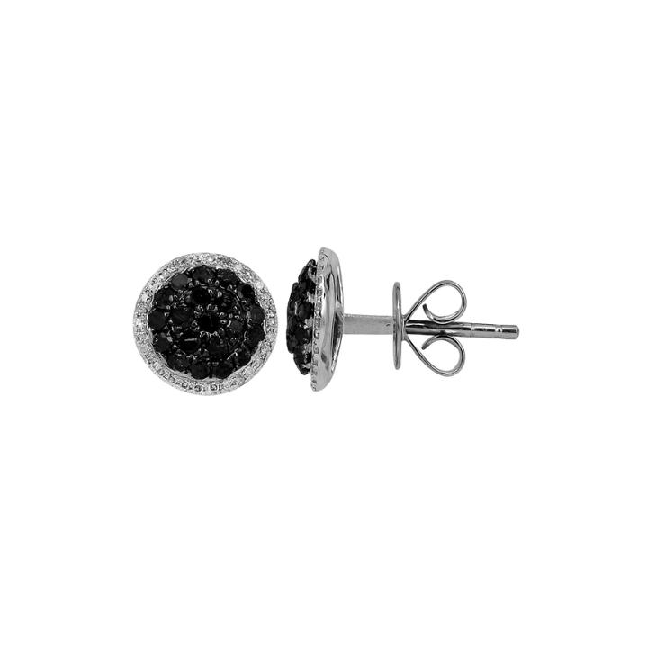 Limited Quantities 5/8 Ct. T.w. White And Color-enhanced Black Diamond Circle Earrings