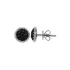 Limited Quantities 5/8 Ct. T.w. White And Color-enhanced Black Diamond Circle Earrings