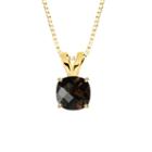 Genuine Smoky Quartz 10k Yellow Gold Pendant Necklace