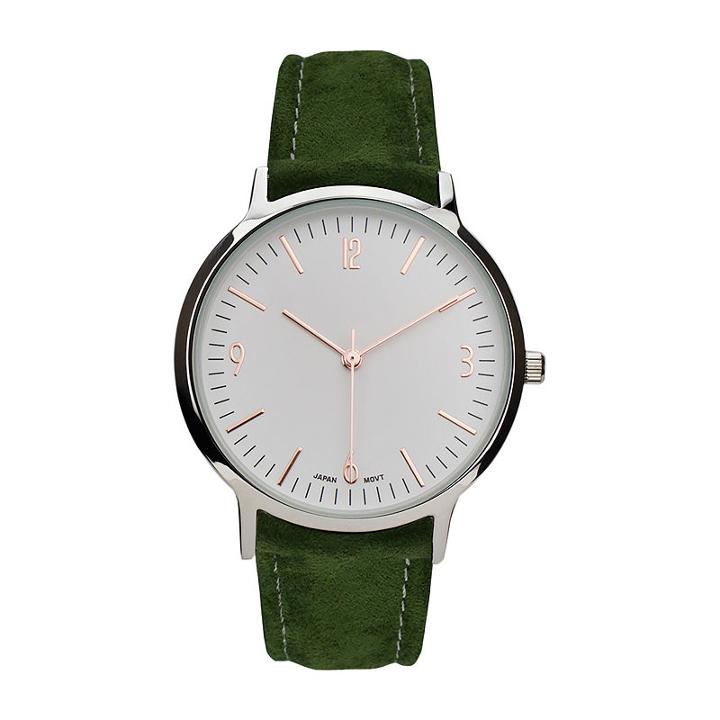 Geneva Platinum Womens Green Strap Watch-10113