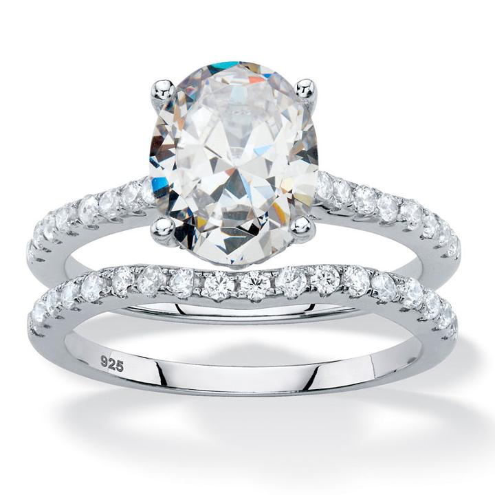 Diamonart Womens 3 1/4 Ct. T.w. White Cubic Zirconia Bridal Set