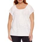 St. John's Bay Short Sleeve Paisley T-shirt - Plus
