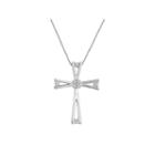 Womens Diamond Accent 10k White Gold Pendant Necklace