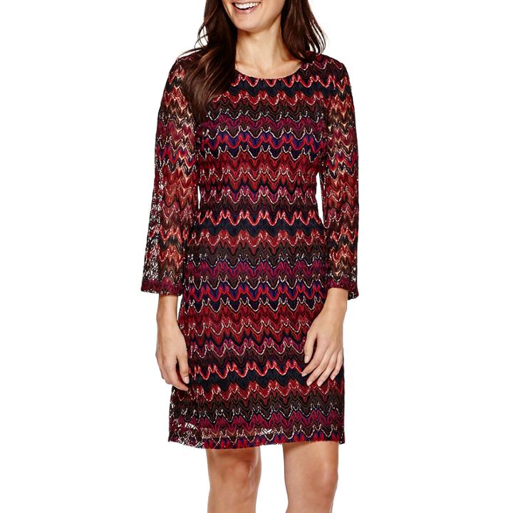 Studio 1 Long-sleeve Knit Sheath Sweater Dress - Petite