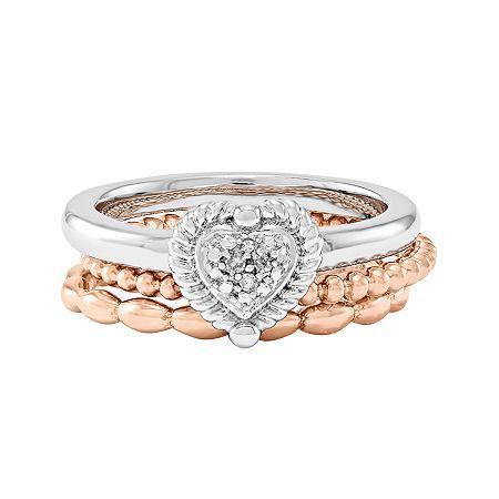 Personally Stackable 3-pc. Two-tone Ring Set